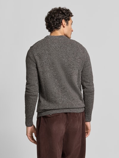 Barbour Pullover aus Woll-Seide-Mix mit Rundhalsausschnitt Modell 'TISBURY' Taupe 5
