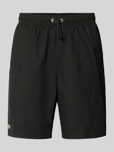 Produktfoto, Relaxed Fit Sport-Shorts mit Logo-Stitching von Lacoste, Optik: Unifarben, Passform: Relaxed-Fit, Tunnelzug, elastischer Bund, seitliche Eingrifftaschen
