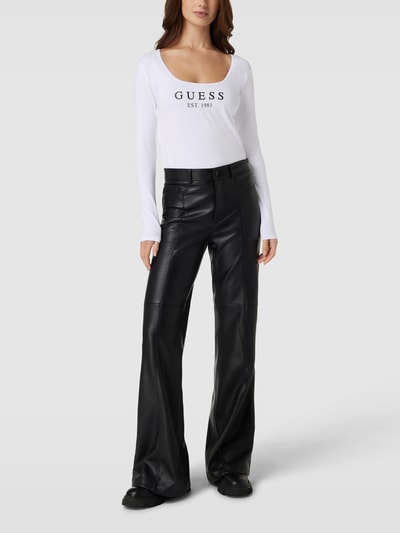 Guess Longsleeve mit U-Ausschnitt Modell 'CARRIE' Weiss 1