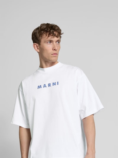 Marni T-Shirt mit Label-Print Weiss 3