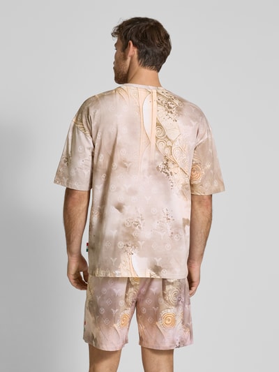 CARLO COLUCCI Oversized T-Shirt mit Label-Print Beige 5