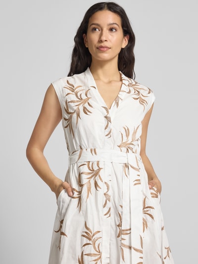 Milano Italy Midikleid mit Taillengürtel Weiss 3