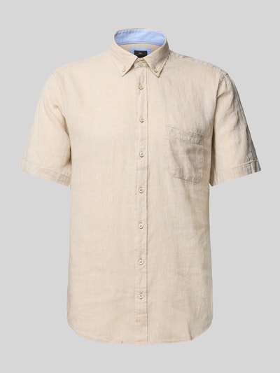Fynch-Hatton Regular Fit Freizeithemd aus Leinen-Baumwoll-Mix Sand 2