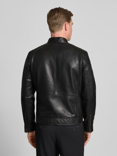 Strellson Regular Fit Lederjacke aus Lammnappa Modell 'PIERS' Black 5