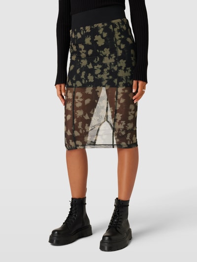 Calvin Klein Jeans Rock mit Allover-Muster Modell 'FLORAL' Schwarz 4