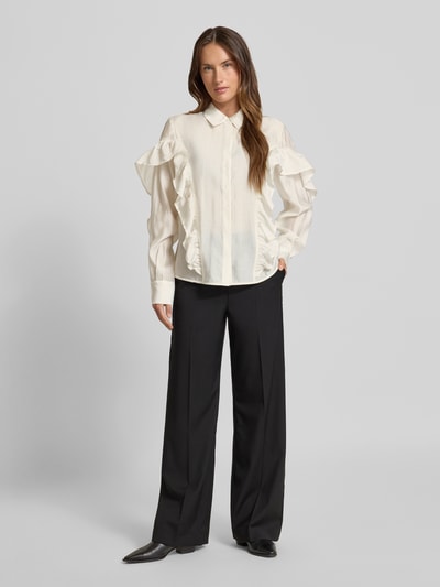 Copenhagen Muse Blouse met volants en overhemdkraag, model 'MOLLY' Offwhite - 1