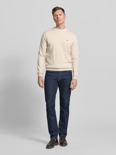 Fynch-Hatton Strickpullover mit gerippten Abschlüssen Offwhite 1