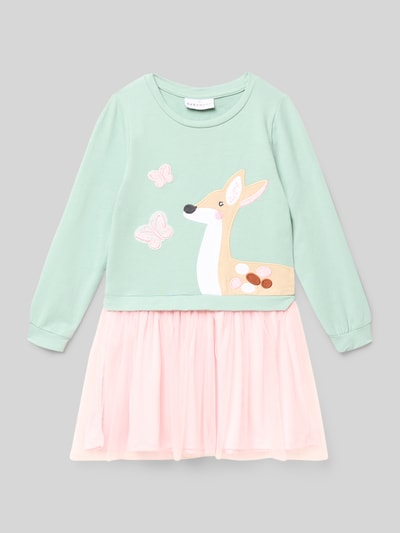 DANAMADE Regular Fit Kleid mit Motiv-Stitching Modell 'Linnea' Mint 1