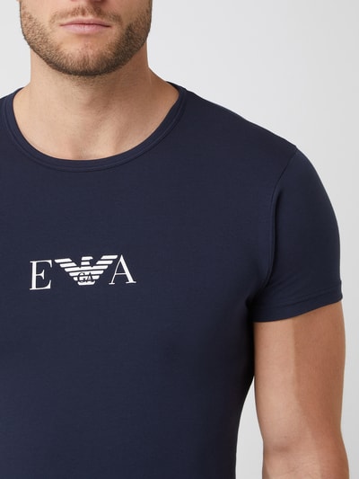 Emporio Armani T-Shirt mit Label-Print im 2er-Pack Marine 3