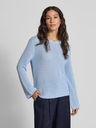 Tommy Hilfiger Sweter o kroju regular fit z mieszanki bawełny Jasnoniebieski 4