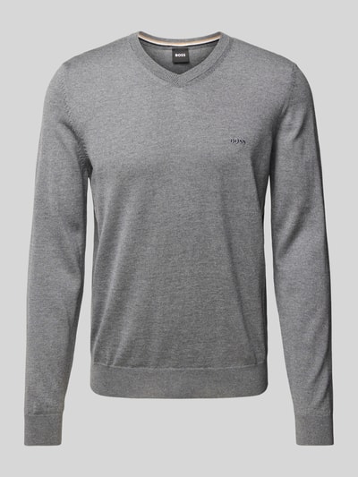 BOSS Gebreide pullover van scheerwol, model 'Baram' Antraciet - 2