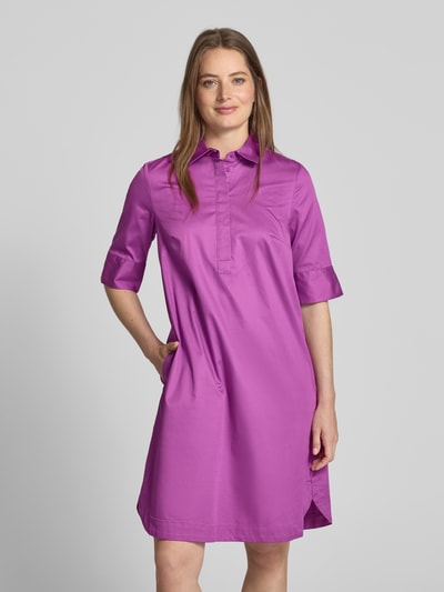 Christian Berg Woman Knielanges Hemdblusenkleid mit verdeckter Knopfleiste Lila 4