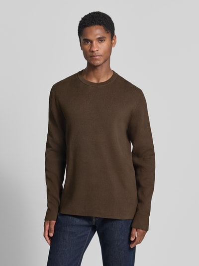 Lindbergh Slim Fit Strickpullover Baumwoll-Mix Schoko 4