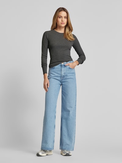 Samsøe Samsøe Bluzka z długim rękawem i okrągłym dekoltem model ‘ALEXA’ Ciemnoszary 1