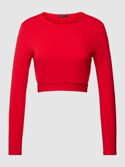 Only Cropped Longsleeve mit Rundhalsausschnitt Modell 'NIKITA' Rot 2