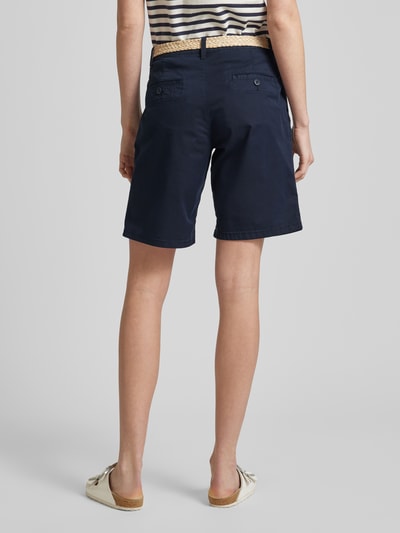 Esprit Regular fit korte broek met riem in gevlochten look Marineblauw - 5