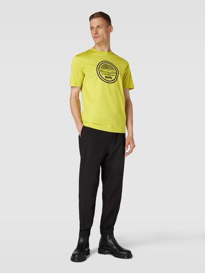 BOSS T-shirt met labeldetail, model 'Tiburt' Lichtgroen - 1