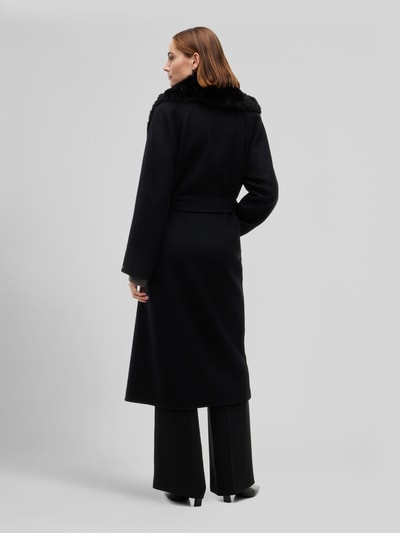 Tommy Hilfiger Lange jas met afneembare kraag van imitatiebont van wolmix Zwart - 5