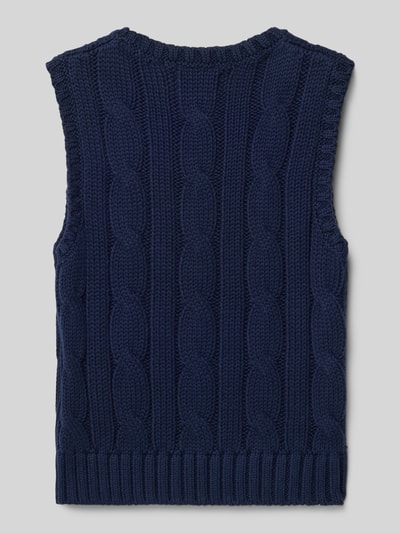 Polo Ralph Lauren Kids Regular fit spencer in gebreide look met logostitching Marineblauw - 3