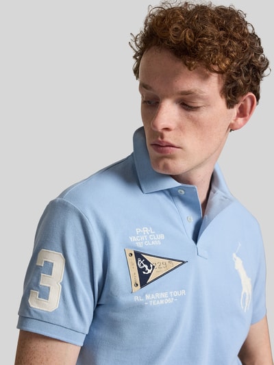 Polo Ralph Lauren Koszulka polo o kroju regular fit z czystej bawełny z haftami Jasnoniebieski 3
