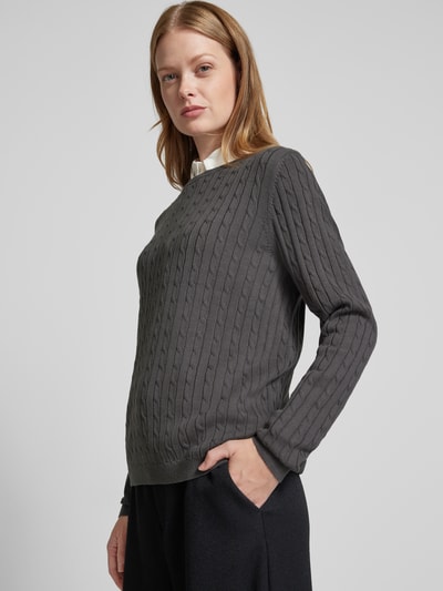 Christian Berg Woman Gebreide pullover met kabelpatroon Middengrijs - 3