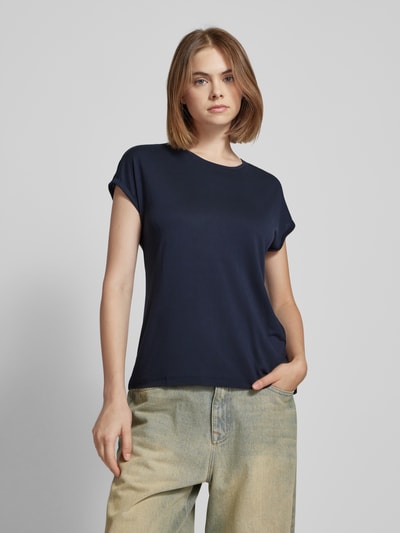 Tom Tailor Denim Loose Fit T-Shirt aus fließender Viskose Dunkelblau 4