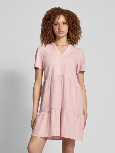 Only Comfort Fit Freizeitkleid aus Viskose-Leinen-Mix Modell 'TIRI-CARO' Rosa 4