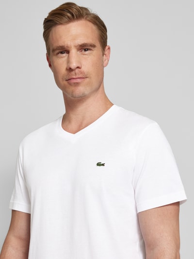 Lacoste T-Shirt mit Label-Badge Weiss 3