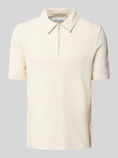 Samsøe Samsøe Regular Fit Poloshirt mit Strukturmuster Modell 'SAOLLI' Offwhite 2