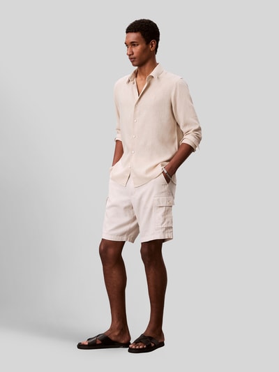 CK Calvin Klein regular fit vrijetijdsoverhemd van linnenmix Beige - 6