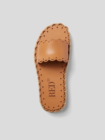 RED Valentino Pantoletten mit Label-Details Camel 4