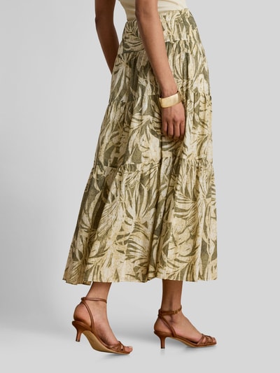 Lauren Ralph Lauren Szeroka spódnica maxi z czystej bawełny Oliwkowy 5