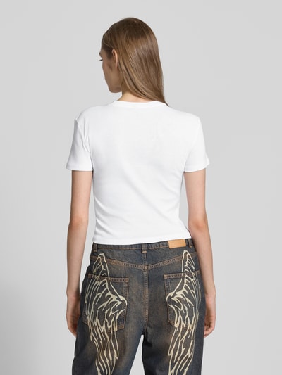 Only Slim Fit T-shirt aus reiner Baumwolle Modell 'ELINA' Weiss 5