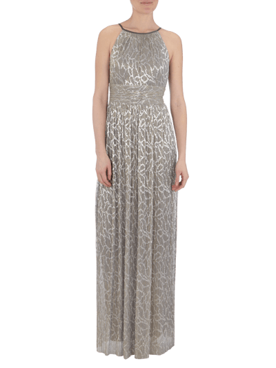 Jake*s Cocktail Abendkleid mit metallisch schimmerndem Muster Silber 1