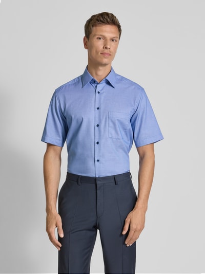 ETERNA Modern fit zakelijk overhemd met knoopsluiting Koningsblauw - 4