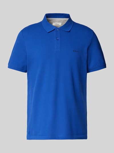 s.Oliver RED LABEL Regular Fit Poloshirt aus Baumwoll-Piqué mit Label-Stitching Royal 2