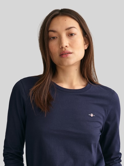 GANT Regular Fit Langarmshirt aus reiner Baumwolle Marine 3
