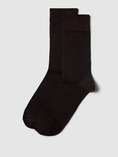 Christian Berg Men Socken mit elastischen Bündchen im 2er-Pack Dunkelbraun 1