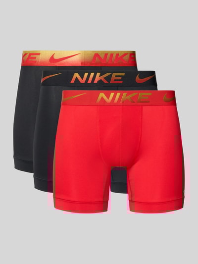 Nike Bokserki z elastycznym paskiem z logo w zestawie 3 szt. Czerwony 1