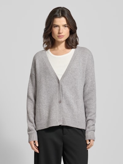 Fynch-Hatton Regular fit cardigan van zuivere wol in gebreide look Lichtgrijs gemêleerd - 4