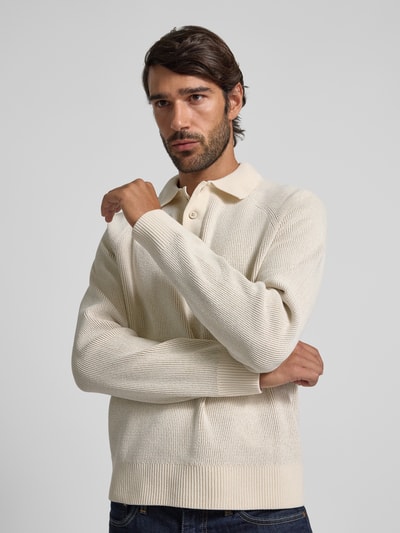 JAKE*S STUDIO MEN Strickpullover mit Polokragen Ecru 3
