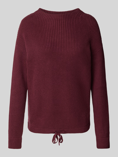 Jake*s Casual Oversized Strickpullover aus Viskose Bordeaux 1