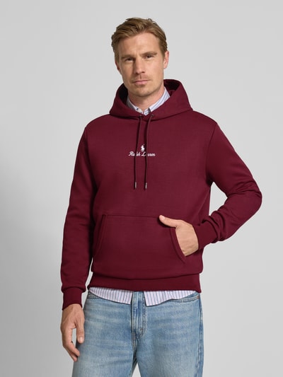 Polo Ralph Lauren Hoodie mit Label-Stitching und Känguru-Tasche Bordeaux 4