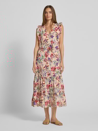 LOLLYS LAUNDRY Midikleid im Stufen-Look Modell 'Samo' Ecru 4