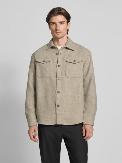 SELECTED HOMME Regular fit overhemdjack met wol, model 'LOSEPABLO' Zand - 4