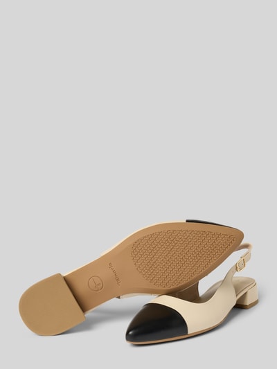 Tamaris Ballerinas aus Leder mit Blockabsatz Offwhite 4