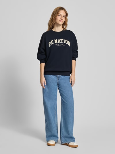 P.E Nation Relaxed Fit Sweatshirt mit Rundhalsausschnitt Dunkelblau 1