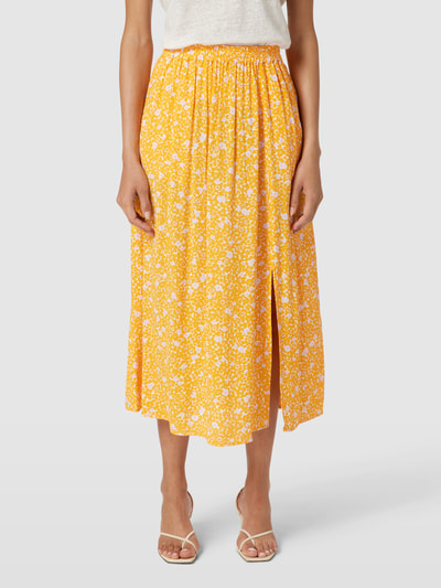 Jake*s Casual Midirok met bloemenmotief Abrikoos - 4