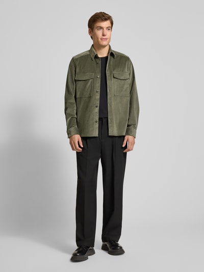 Drykorn Regular Fit Hemdjacke aus Cord Modell 'CORDUROY OVERSHIRT' Khaki 1