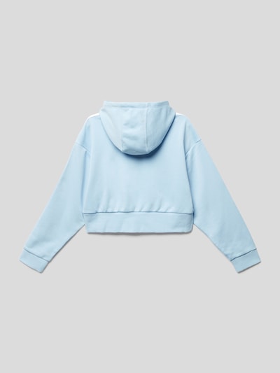 adidas Originals Cropped Hoodie mit Label-Print Bleu 3